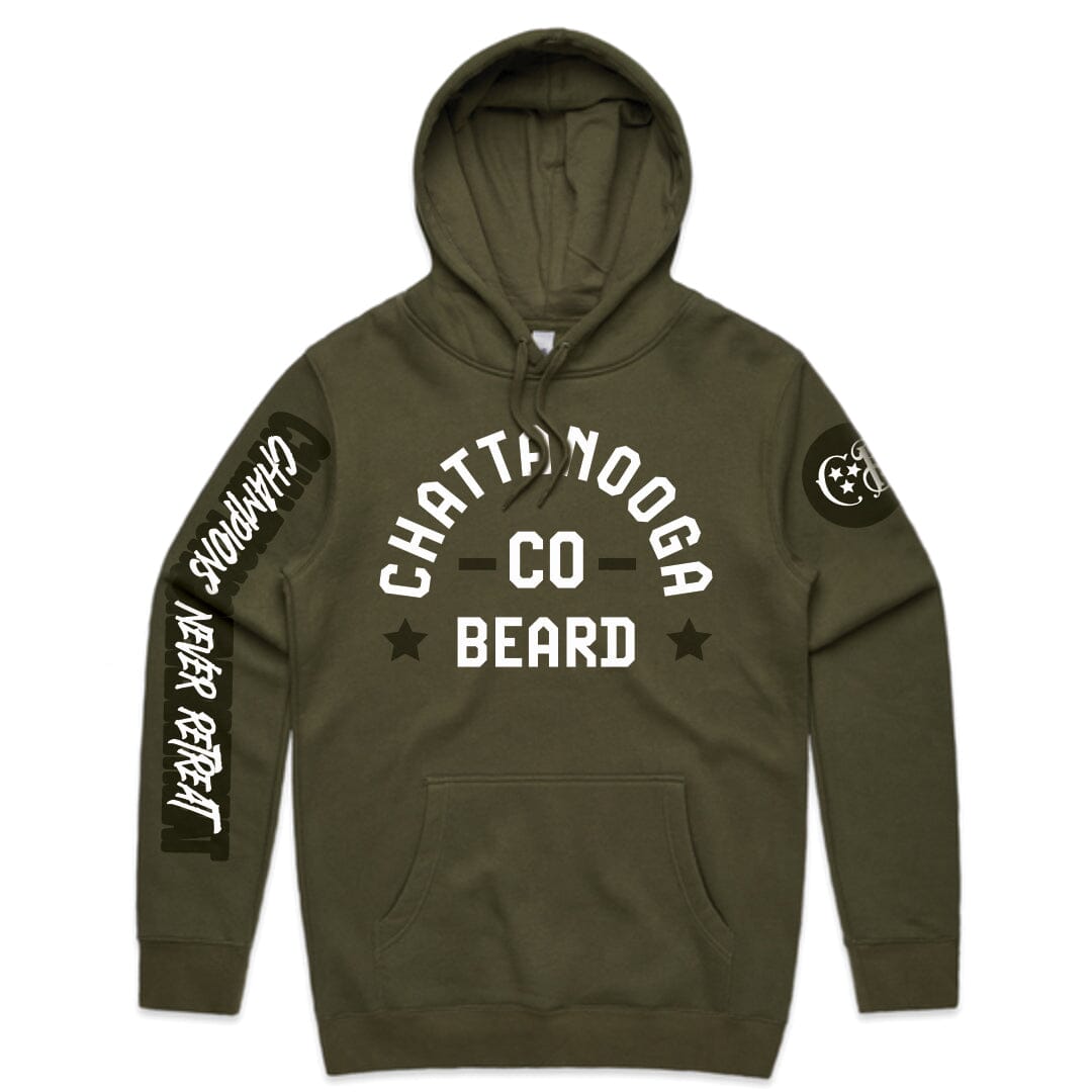 Champions Never Retreat- Military Hoodie Hoodie Chattanooga Beard Co.